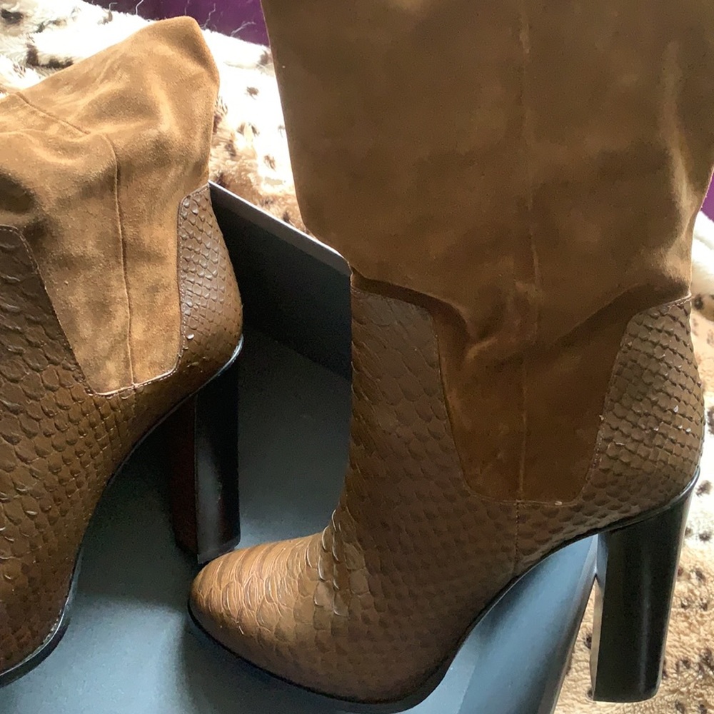 VINCE Snake-Suede Boots - Picture 8 of 12